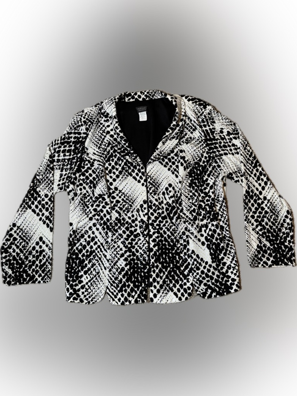 125. MSK Women's Monochrome Patterned Blazer, Size 3X